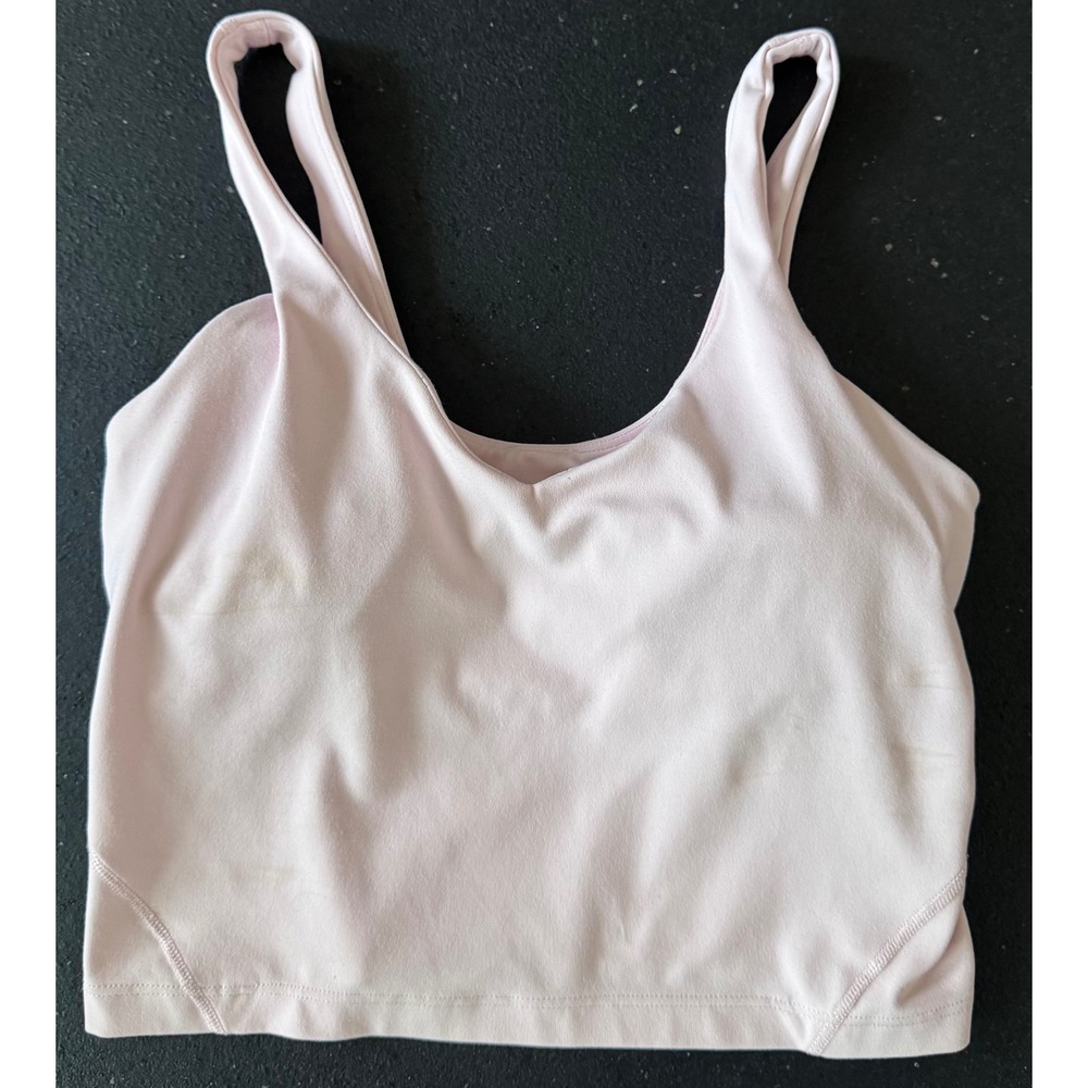 Lululemon Align Tank Top Soft Pink Nulu Built-In Bra Yoga Crop Top Size 4
